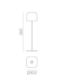 Lámpara de mesa portátil Stroll - ACB - Lámpara de exterior LED recargable y regulable con botón táctil
