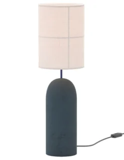 Lámpara de mesa Rania – Robin – Base de hormigón, Pantalla crema blanca