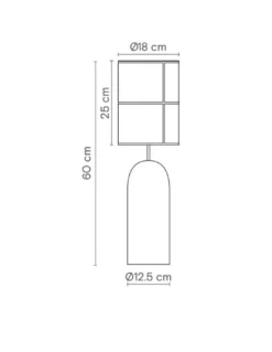 Lámpara de mesa Rania – Robin – Base de hormigón, Pantalla crema blanca