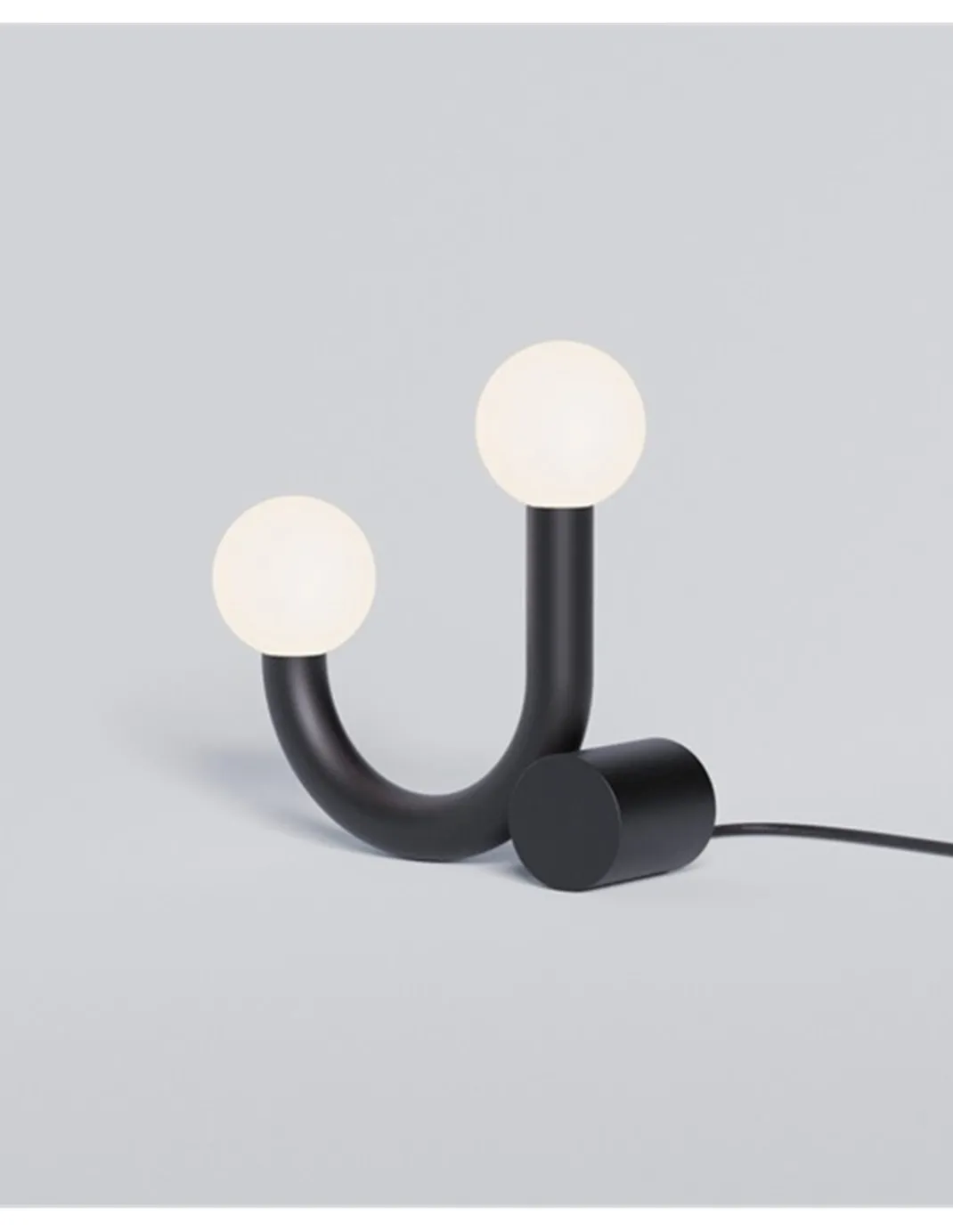Lámpara de mesa Rigoberta – Robin – Diseño minimalista con 2 luces, Disponible en negro o blanco