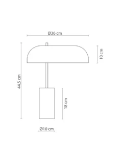Lámpara de mesa Romina – Robin – Diseño elegante con base de mármol, Pantalla negra interior dorado