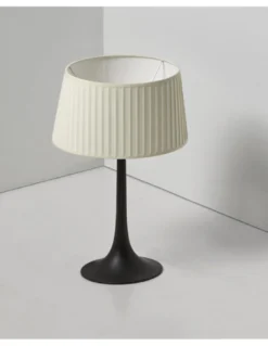 Lámpara de mesa Simplicity – Massmi – Pantalla cónica de algodón translúcido, Altura: 42 cm