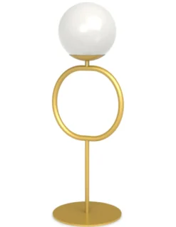 Lámpara de mesa Sphere – Pujol – Lámpara tipo bola negra o dorada, Pantalla inclinable