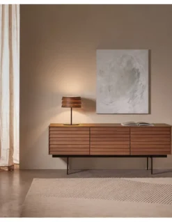 Lámpara de mesa Sussex - Punt Mobles - Diseño en madera con pantalla de lamas para aparador