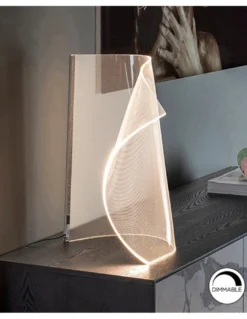 Lámpara de mesa Velos – Schuller – Lámpara LED regulable, lámina de metacrilato microimpreso