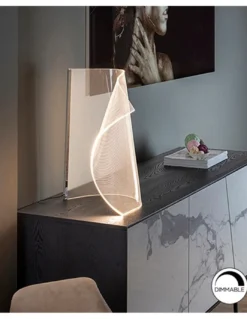 Lámpara de mesa Velos – Schuller – Lámpara LED regulable, lámina de metacrilato microimpreso