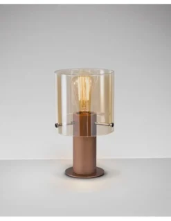 Lámpara de mesa Venize - Schuller - Lámpara decorativa con pantalla de cristal ámbar