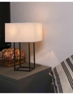 Lámpara de mesa Vesper - Faro - Pantalla de tela rectangular