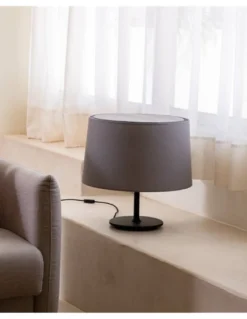 Lámpara de mesa Windsor - Faro - Pantalla de tela gris