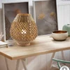 Lámpara de mesa Yaiza – Schuller – Lámpara boho chic con pantalla de cuerda de papel trenzado