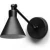 Lámpara de pared Capuchina – Luxcambra – Aplique con brazo orientable, acabado negro