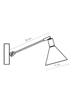 Lámpara de pared Capuchina – Luxcambra – Aplique con brazo orientable, acabado negro