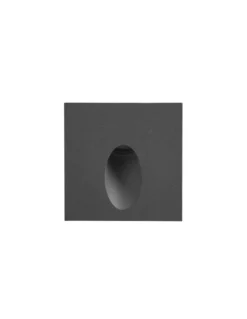 Lámpara de pared de exterior Icon – FORLIGHT – Empotrable de aluminio negro cuadrado, LED 3000K 228 lm, Medidas: 8 cm
