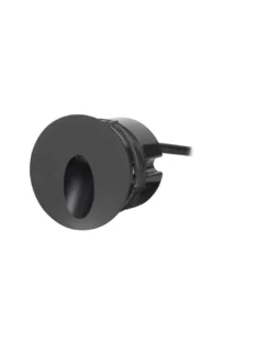 Lámpara de pared de exterior Icon – FORLIGHT – Empotrable de aluminio negro redondo, LED 3000K 228 lm, Diámetro: 8 cm