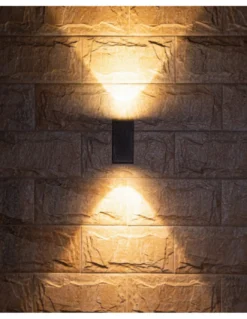 Lámpara de pared de exterior Tower - Iberlamp - Aplique antracita con doble iluminación