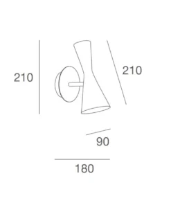 Lámpara de pared Exa – Massmi – Estructura de hierro pintado, Lámpara vintage