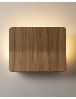 Lámpara de pared Kito – Luxcambra – Pantalla de madera de roble, Lámpara LED