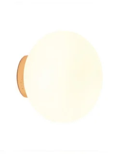 Lámpara de pared Moon – Luxcambra – Pantalla de cristal, estructura dorada