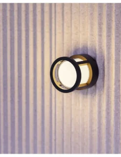 Lámpara de pared One - FORLIGHT - Aplique de exterior LED, formato circular, negro
