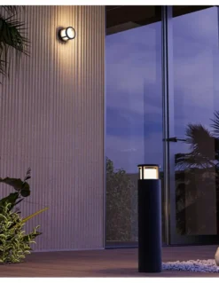 Lámpara de pared One - FORLIGHT - Aplique de exterior LED, formato circular, negro