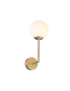Lámpara de pared para baño en 2 colores con pantalla esférica de cristal - Gala - Faro