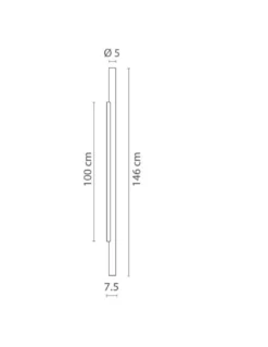 Lámpara de pared Rodi – Robin – Diseño minimalista negro, Altura: 146 cm