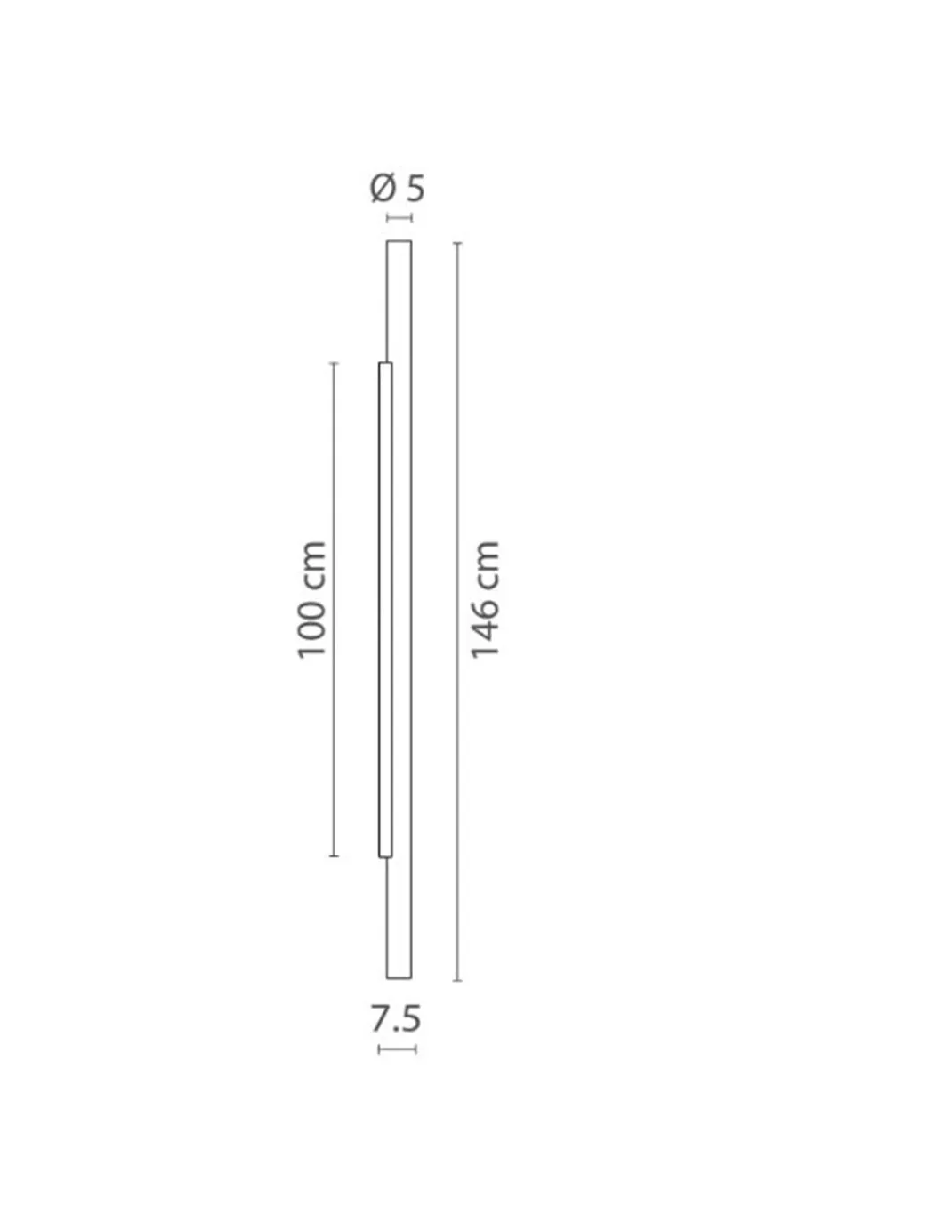 Lámpara de pared Rodi – Robin – Diseño minimalista negro, Altura: 146 cm