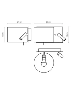 Lámpara de pared Rum – Luxcambra – Lámpara con lector, Pantalla de algodón