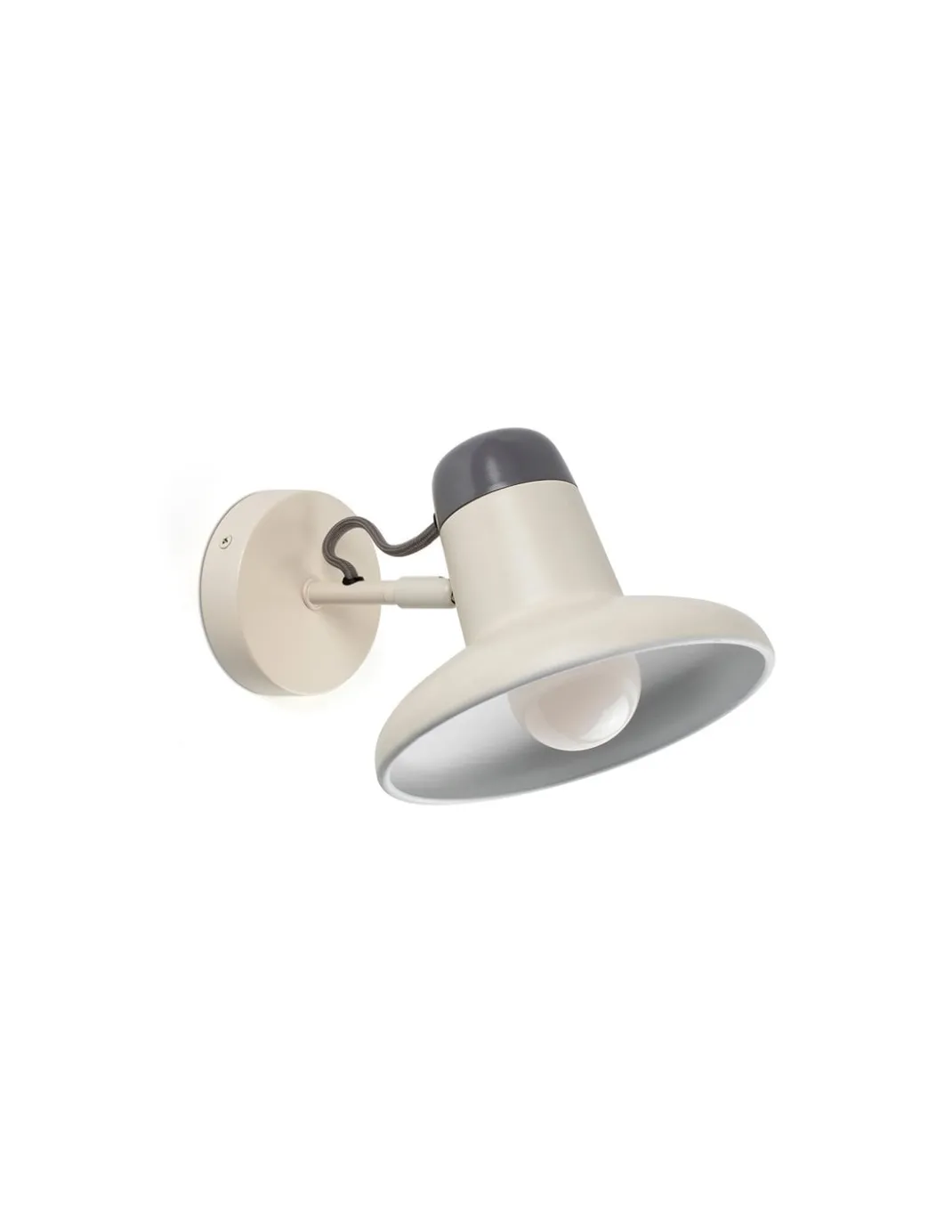 Lámpara de pared Snap – Faro – Diseño industrial en blanco o gris, pantalla orientable