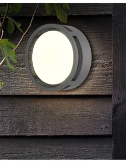 Lámpara de pared/techo de exterior Alhambra - Iberlamp - Lámpara redonda antracita, Ø 24 cm