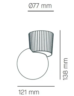 Lámpara de pared/techo Land - Milan - Lámpara de cerámica y vidrio soplado