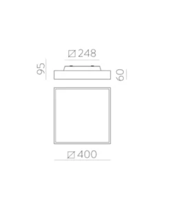 Lámpara de pared/techo Oporto - ACB - Lámpara LED moderna cuadrada