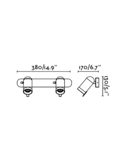 Lámpara de pared/techo Orleans - Faro - Diseño lineal con 2 focos orientables
