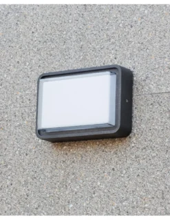 Lámpara de pared/techo Pilot - Iberlamp - Lámpara de exterior, diseño rectangular antracita