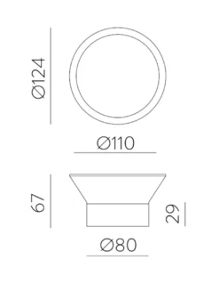 Lámpara de pared/techo Yes - ACB - Lámpara LED exterior redonda IP65