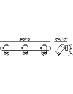 Lámpara de pared y techo Orleans - Faro - Lámpara lineal con 3 focos
