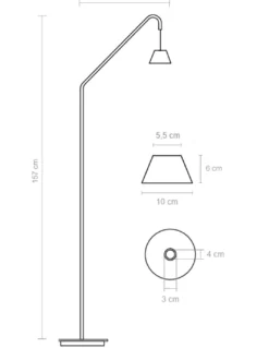 Lámpara de pie Absidiola - Luxcambra - Lámpara de pie arco con pantalla cónica de cerámica