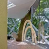 Lámpara de pie Arc - a-emotional light - Lámpara de pie de diseño de cordón japonés y forma de arco