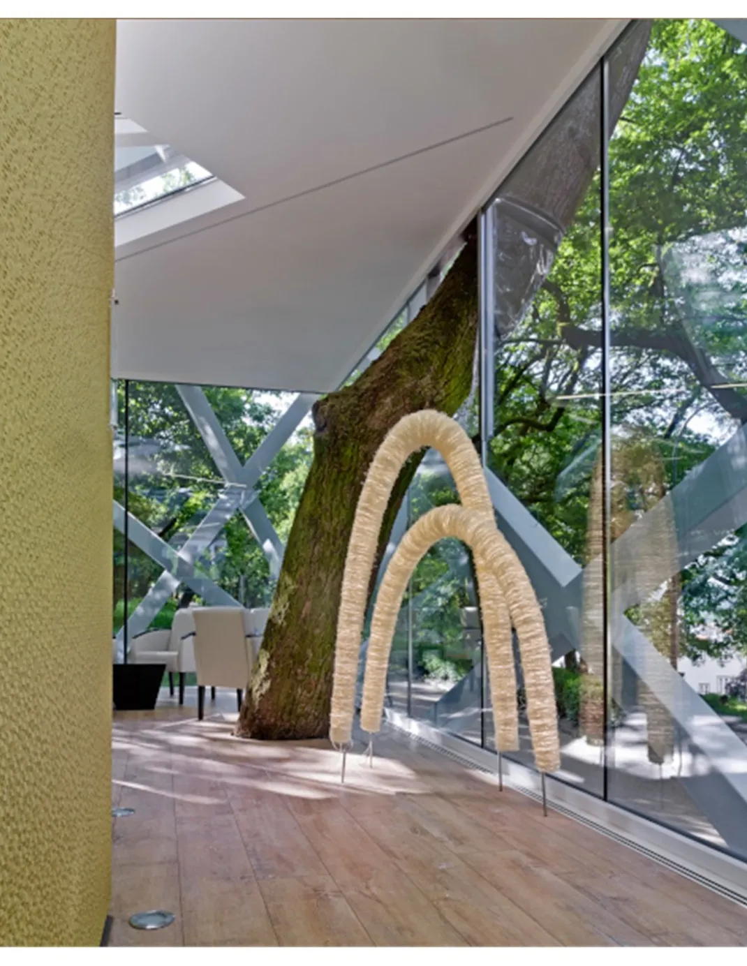 Lámpara de pie Arc - a-emotional light - Lámpara de pie de diseño de cordón japonés y forma de arco