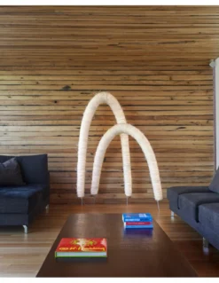 Lámpara de pie Arc - a-emotional light - Lámpara de pie de diseño de cordón japonés y forma de arco