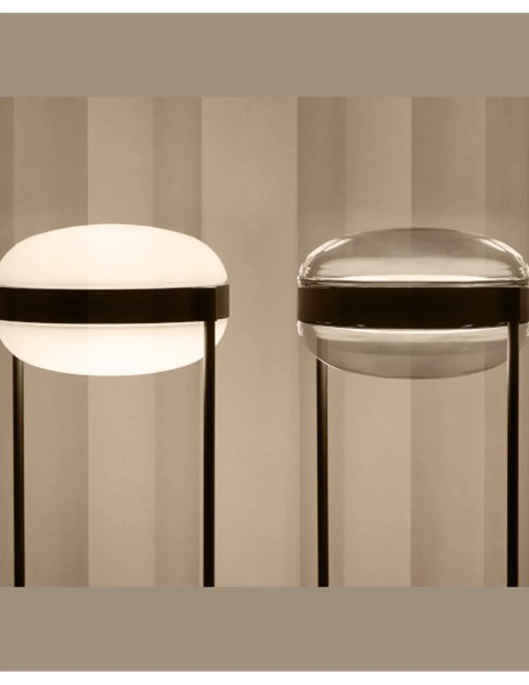 Lámpara de pie Beaded F - B.lux - Doble difusor de vidrio soplado con luz directa e indirecta