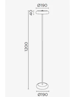 Lámpara de pie Boina – Pujol – Lámpara de metal, LED 3000K, Altura 120 cm
