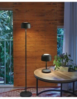 Lámpara de pie Bol – Bover – Aluminio negro, LED 1200 lm 2700K, Altura: 130 cm