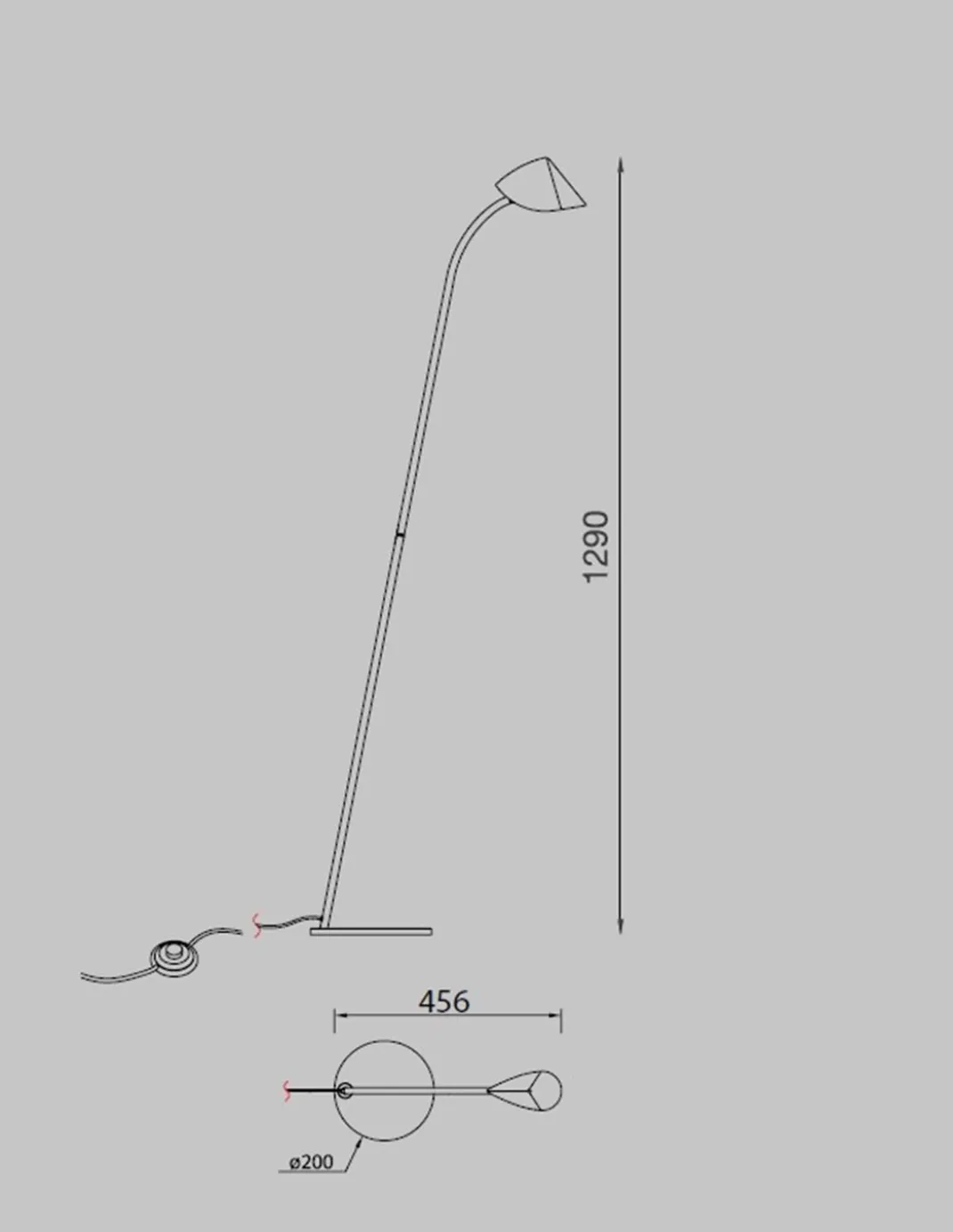 Lámpara de pie Capuccina – Mantra – Lámpara LED 3000K, 129 cm