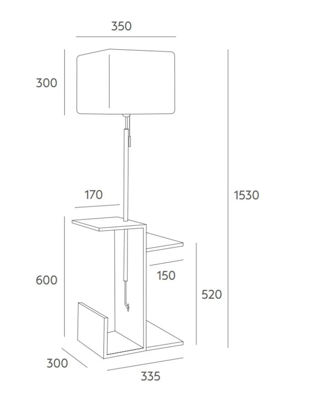 Lámpara de pie con mueble Fusta - Massmi