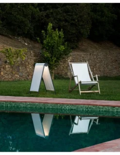 Lámpara de pie de exterior Cadaques – Faro – Pantalla textil, LED 2700K, 81 cm