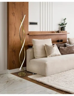 Lámpara de pie Dido – Schuller – Lámpara decorativa LED, acabado dorado brillante