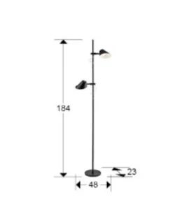 Lámpara de pie Esino - Schuller - 2 luces regulables en altura y orientables
