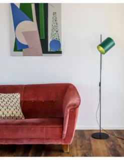 Lámpara de pie Guadalupe – Faro – Pantalla orientable en beige o verde
