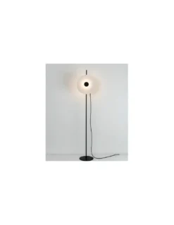Lámpara de pie Halos - Milan - Lámpara decorativa LED, pantalla de vidrio, estructura negra
